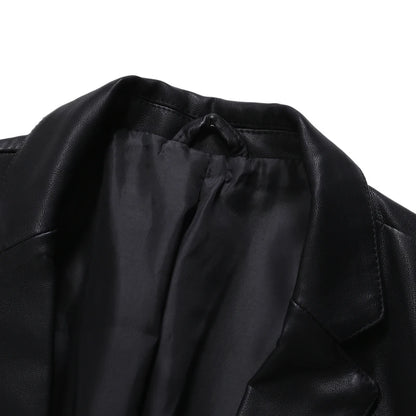 2024 Leather Men's Coat Trend Handsome British Style Autumn And Winter New Retro Casual Motorcycle Leather Jacket Men