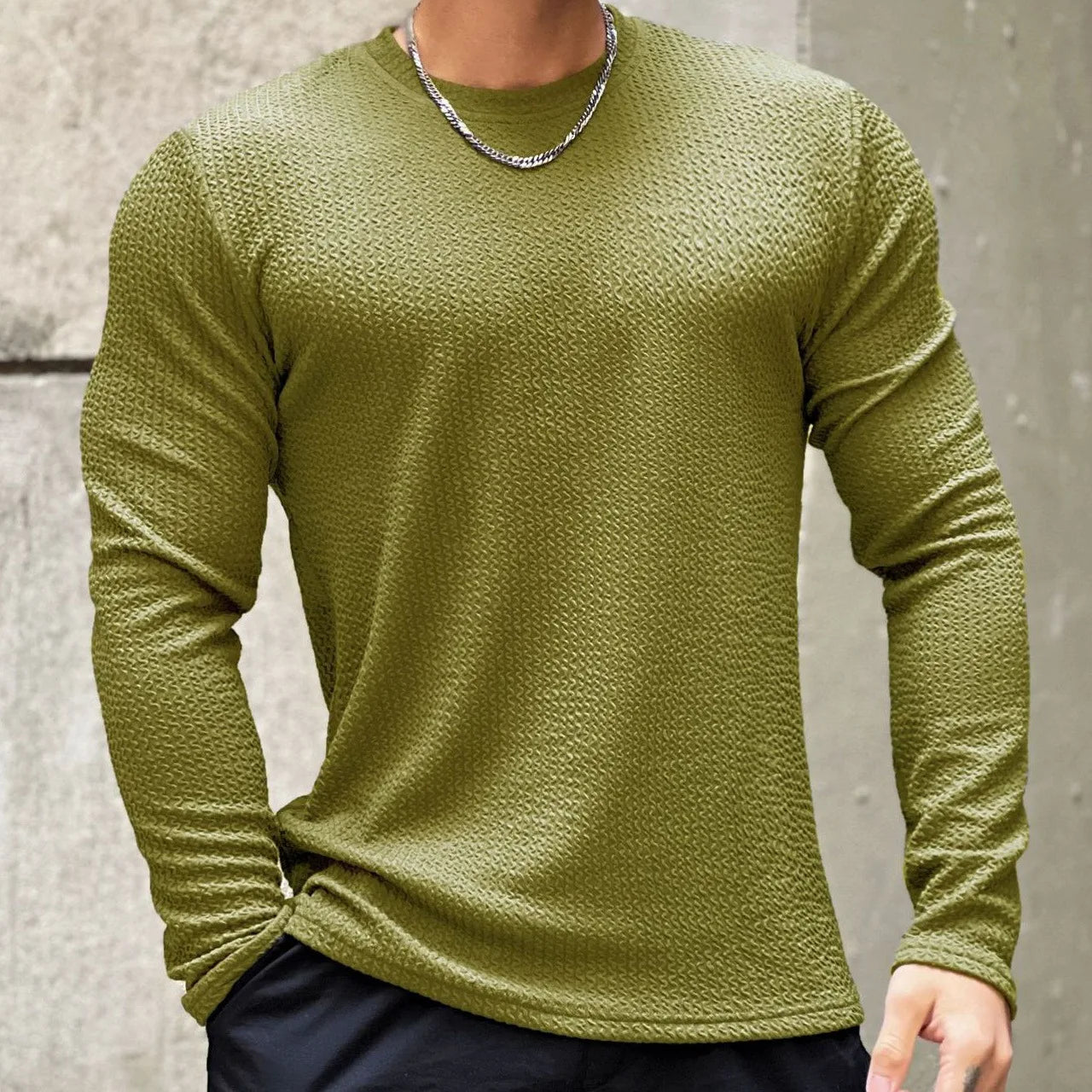 2025 European and American Sweaters for Men in Autumn and Winter New Fashion Knitted Long-sleeved Top Knitted