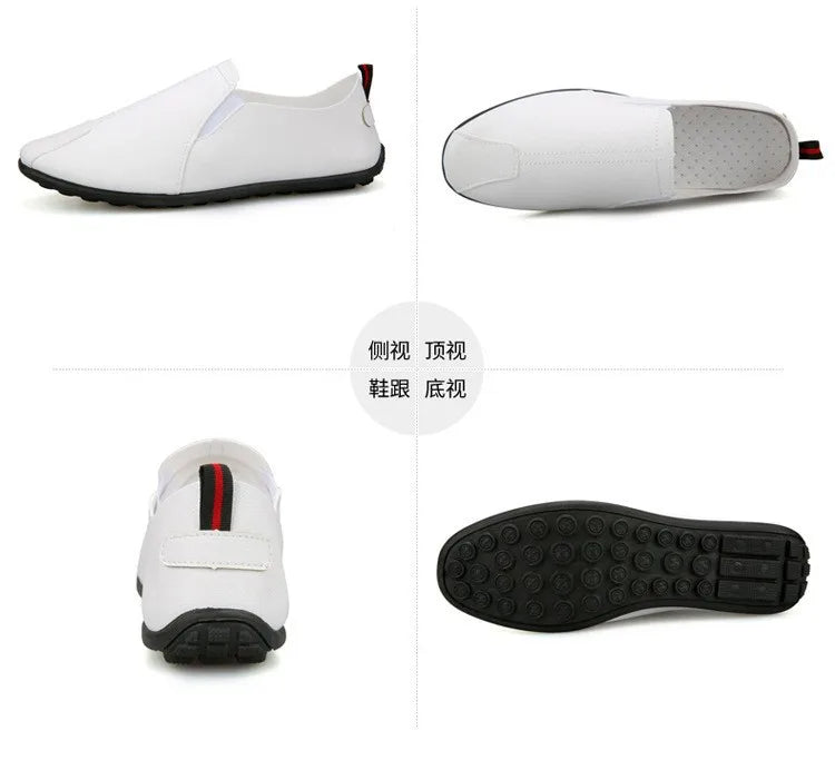 Leather Shoes Men's Shoes 2023 Spring and Autumn Season New Soft Sole Bean Shoes, Casual Shoes, Men's Lazy Shoes, Single Shoes