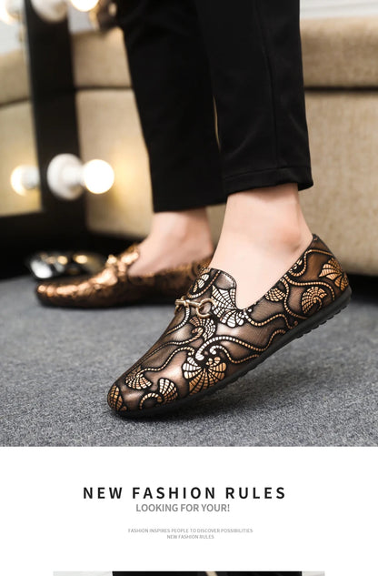 Leather Men Casual Shoes Fashion Formal Business Shoes Luxury Brand Mens Loafers Breathable Slip on Boat Driving Shoes