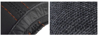 Men Real Cowhide Leather Earlap Caps Male Fall Winter 100% Real Cow Leather Hats New Casual Real Leather Outdoor Baseball Cap