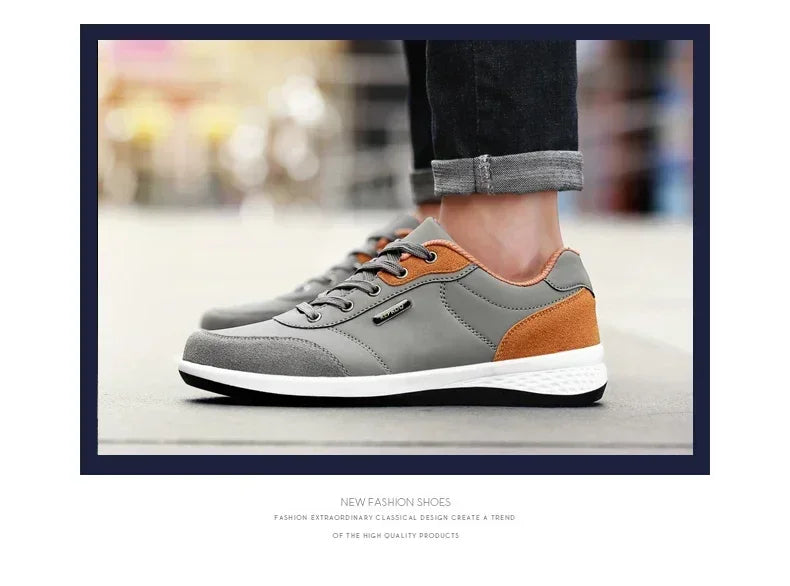 Leather Men Shoes Sneakers Trend Casual Shoe Comfortable Breathable Leisure Male Sneakers Non-slip Footwear Men Sports Shoes