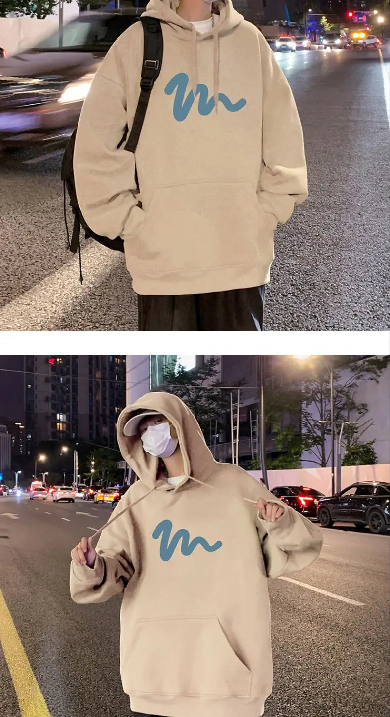 Sweater Men 2024 New Autumn and Winter Hooded American Couple Hoodies Fashion Casual Thickened Velvet Jacket Versatile Trend