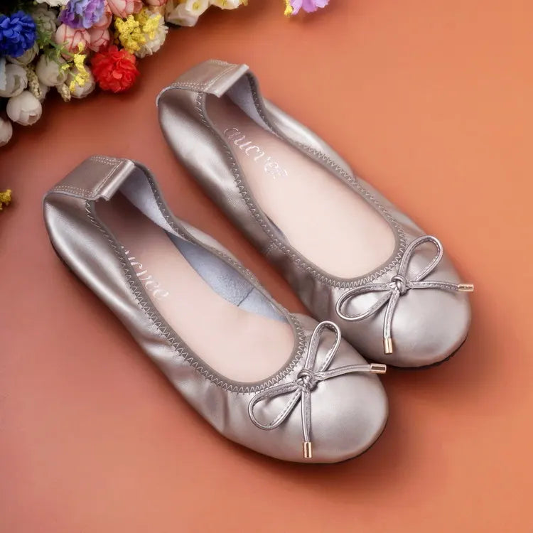 2024 Women Leather Breathable Ladies Comfortable Ballet Flats Driving Shoe Fashion Slip on Shallow Loafers Office Flat Boat Shoe