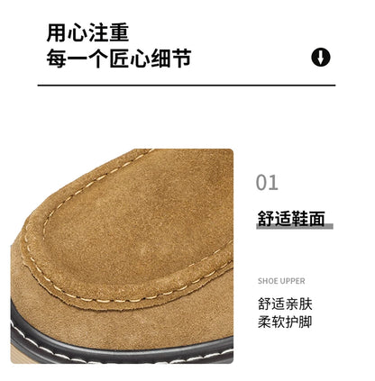 Men's luxury suede leather shoes lace up comfortable ankle boots classic retro leather boots outdoor sports and leisure shoes