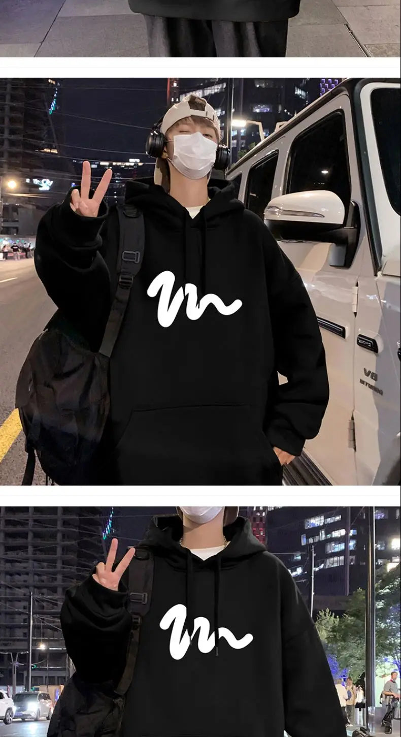 Sweater Men 2024 New Autumn and Winter Hooded American Couple Hoodies Fashion Casual Thickened Velvet Jacket Versatile Trend