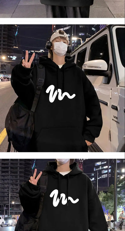 Sweater Men 2024 New Autumn and Winter Hooded American Couple Hoodies Fashion Casual Thickened Velvet Jacket Versatile Trend