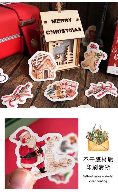 45pcs Cute Christmas Stickers Mini Paper Sticker Label INS Aesthetic Kawaii Snowman Stickers Stationery Scrapbooking Material