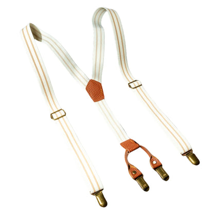 Fashion Retro Suspenders for Men British Style Metal Clip Y-Type Suspenders Anti-slip Suit Accessories Stripe Suspender Clip Men