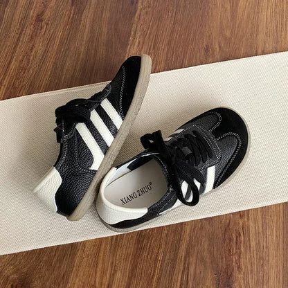 Leather cowhide German training shoes women's college style casual shoes 2025 new soft-soled casual flat-soled sports shoes