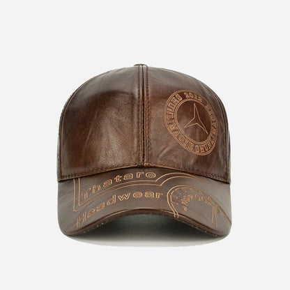 Tax excluded, add at checkout if applicable Fashion Men Genuine Cowhide Leather Baseball Cap Casual Real Leather Hat Autumn Wint
