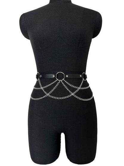  Women Fashion Waistband Accessory Leisure Punk Gothic Clothing Jewelry Belt Sexy Leather Harness Belt Waist Chain Harness