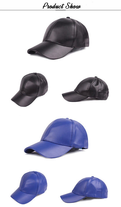 FS Luxury Brand Baseball Caps For Men Winter Women PU Leather Hat Black Trucker Hats Streetwear Hip Hop Cap Casquette Homme 2025