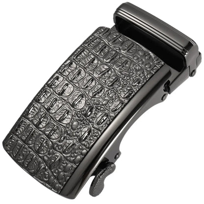 Men's Belt Buckle Accessories Business Ratchet Automatic Alloy Metal Buckle For 3.5cm Width Leather Belt Strap No Holes