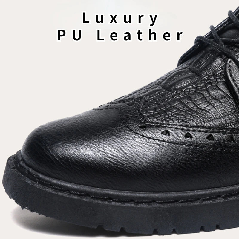 Leather Shoes for Men Luxury High Quality Brogue Shoes comfortable Soft Sole Men's Casual Shoes Lace Up Men Business Dress Shoe