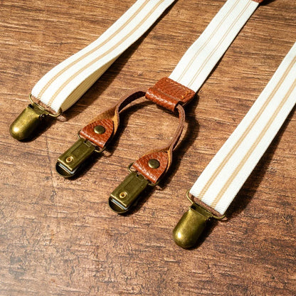 Fashion Retro Suspenders for Men Metal Clip British Style Y-Type Suspenders Suit Accessories Anti-slip Stripe Suspender Clip Men