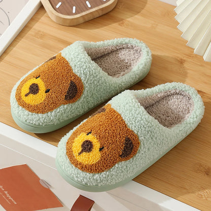 Cute Bear Slippers Fluffy Winter House Shoes Lightweight Women Winter Slippers Bedroom Slippers Cozy Soft Plush Home Slippers
