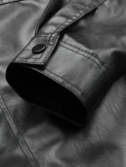 Men's Leather Jacket with a Lapel, Windproof and Warm, with Excellent Texture, Suitable for Workplace Commuting, Daily Shopping, Weekend Trips, Casual Gatherings with Friends, Autumn and Winter Styles, Short Trips