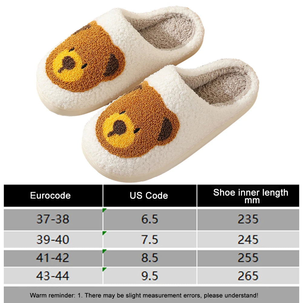Cute Bear Slippers Fluffy Winter House Shoes Lightweight Women Winter Slippers Bedroom Slippers Cozy Soft Plush Home Slippers