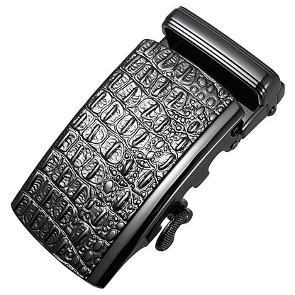 Men's Belt Buckle Accessories Business Ratchet Automatic Alloy Metal Buckle For 3.5cm Width Leather Belt Strap No Holes