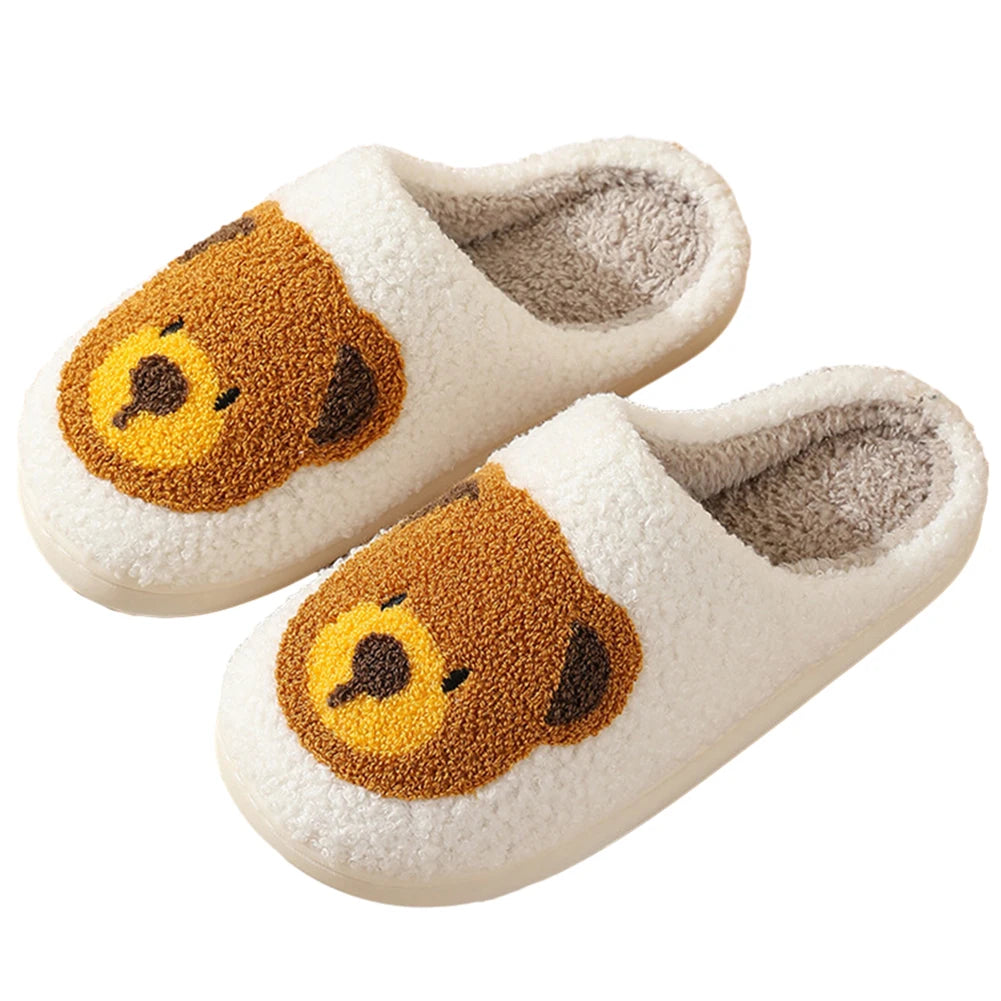 Cute Bear Slippers Fluffy Winter House Shoes Lightweight Women Winter Slippers Bedroom Slippers Cozy Soft Plush Home Slippers
