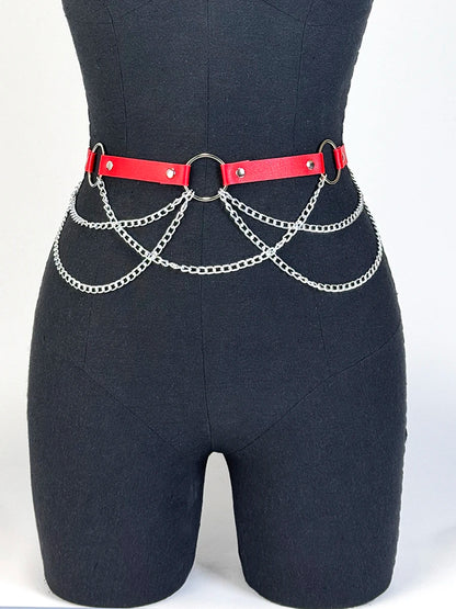  Women Fashion Waistband Accessory Leisure Punk Gothic Clothing Jewelry Belt Sexy Leather Harness Belt Waist Chain Harness