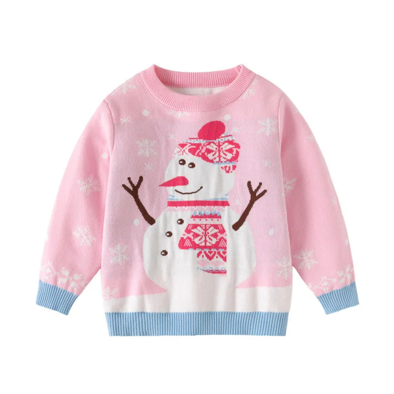 Christmas Sweaters 3-7T New Arrival Christmas Boys Girls Sweaters For Autumn Winter Snowman Children's Sweatshirts Baby Clothes