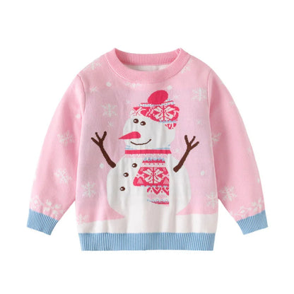 Christmas Sweaters 3-7T New Arrival Christmas Boys Girls Sweaters For Autumn Winter Snowman Children's Sweatshirts Baby Clothes