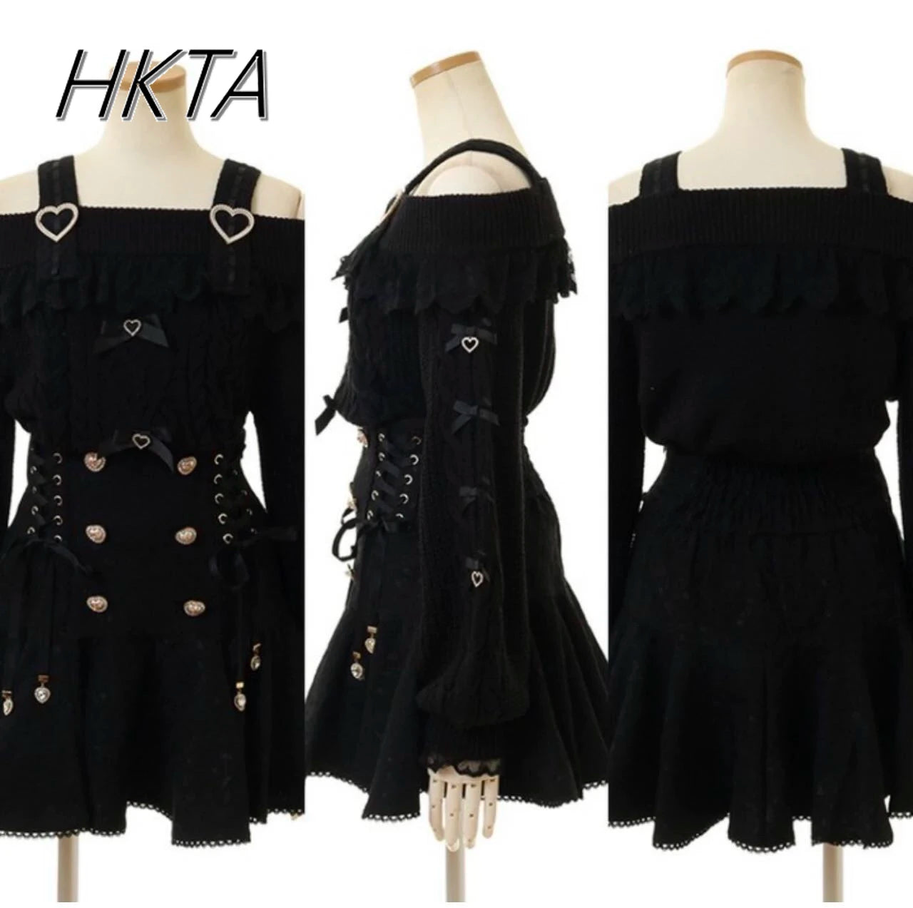 Japanese Sweet Bow Long-sleeve Knitted Pullover Sweater Autumn Winter New Off-shoulder Sexy Lolita Girls Liz Sweater Jumper Top