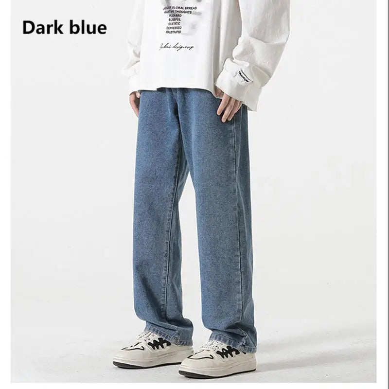 Jeans men's spring and summer 2025 new style trend straight versatile casual pants loose wide-leg mopping trousers