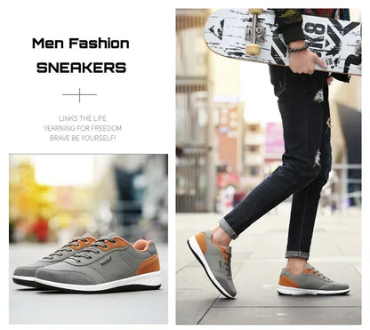 Leather Men Shoes Sneakers Trend Casual Shoe Comfortable Breathable Leisure Male Sneakers Non-slip Footwear Men Sports Shoes