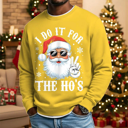 Ugly Sweaters Christmas Men's Santa Claus Funny Sweatshirt Cool Party 3D Long Sleeve Crew Neck Crewneck 3D All Seasons Designer
