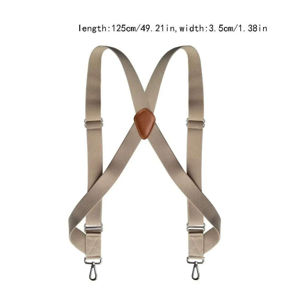 Fashion Retro Suspenders for Men Metal Clip British Style Leather Suspenders Anti-slip Suit Accessories Suspender Clip Business
