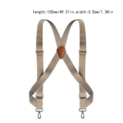 Fashion Retro Suspenders for Men Metal Clip British Style Leather Suspenders Anti-slip Suit Accessories Suspender Clip Business