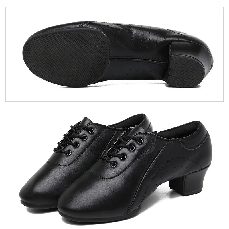 Leather Sports Shoes Perform Latin Dance Shoes For Men Bottom Female Ballroom Dancing Shoes Children Adult Ventilation Sneakers