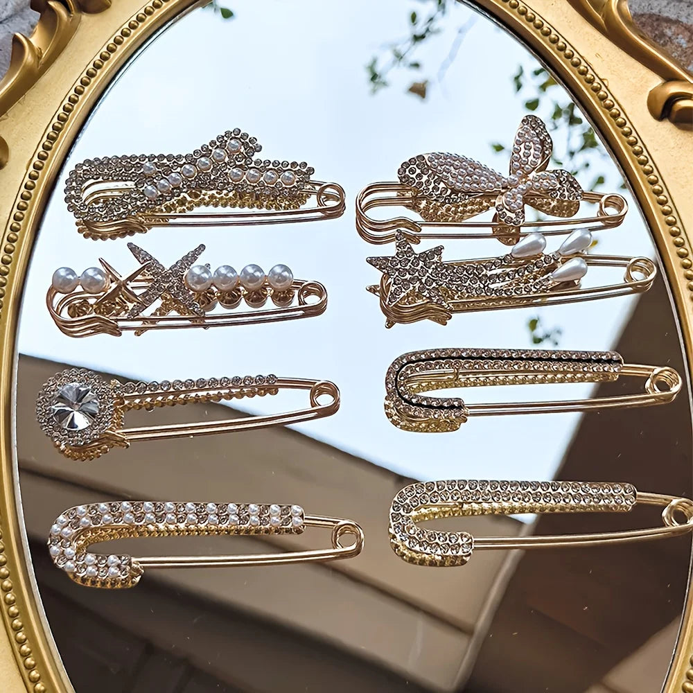 10 elegant brooch accessories, multi-functional scarf and belt clip, suitable for women's suits to add unique charm