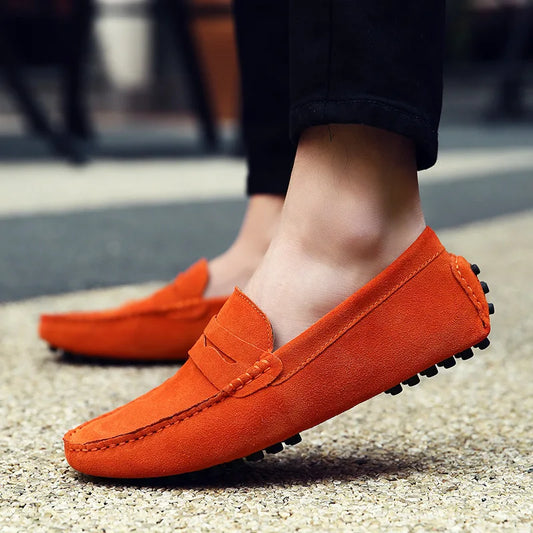Men High Quality Leather Loafers Men Casual Shoes Moccasins Slip On Men's Flats Fashion Men Shoes Male Driving Shoes 2023