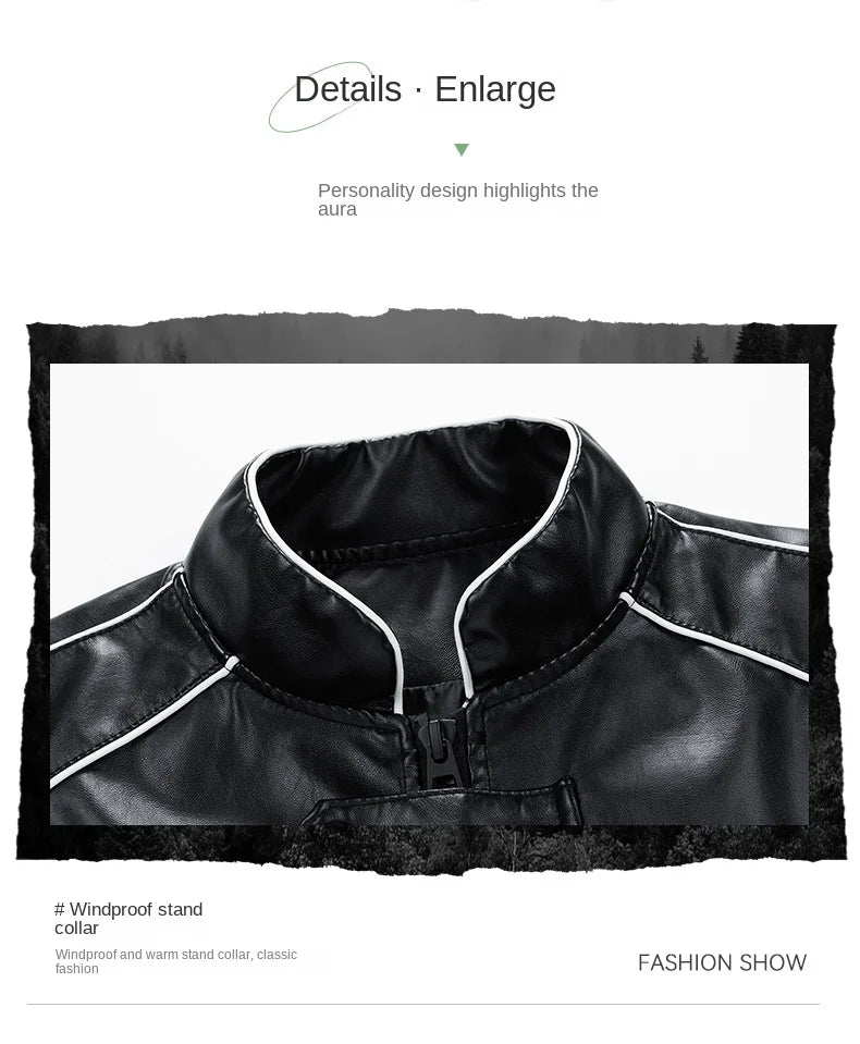 American Leather Jacket Coats Male Autumn Winter Street Pilot Motorcycle Clothing Hiphop Trend Loose Luffian Handsome Top Coats