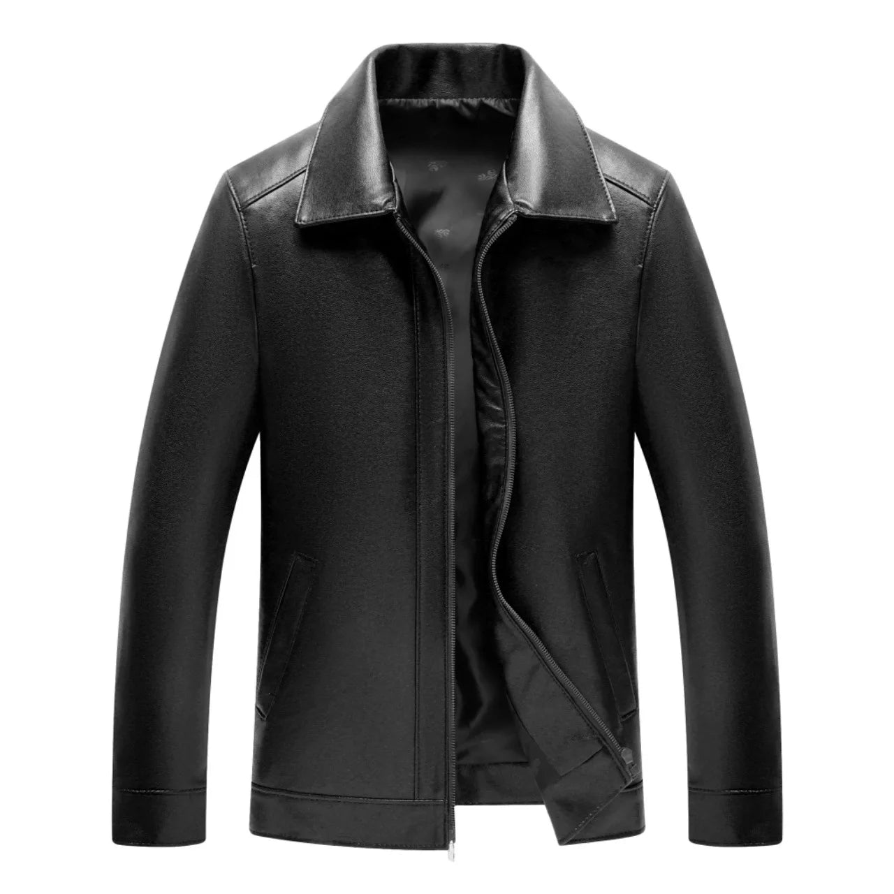 Business Leather Jackets Mens Fashion Leather Jacket Slim Fit Tturn Down Collar Coats Handsome Top Korean Casual Leather Coat