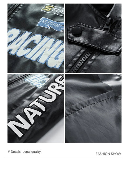 American Leather Jacket Coats Male Autumn Winter Street Pilot Motorcycle Clothing Hiphop Trend Loose Luffian Handsome Top Coats