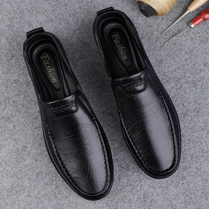 Italian High-quality Men's Genuine Leather Shoes Fashionable Loafers Men's Work Business Shoes Interview Formal Shoes