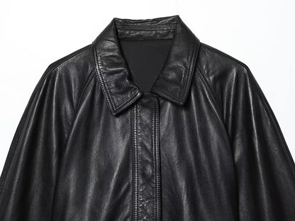 Women's Faux Leather Jacket Coats Fashion With Belt Turn-down Collar Long Sleeve Coats Autumn Winter Female Outerwear Chic Tops