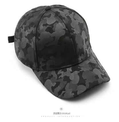 Leather Suede PU Camouflage Baseball Cap Men and Women Autumn Winter Hip Hop Adjustable Outdoor Snapback Hat