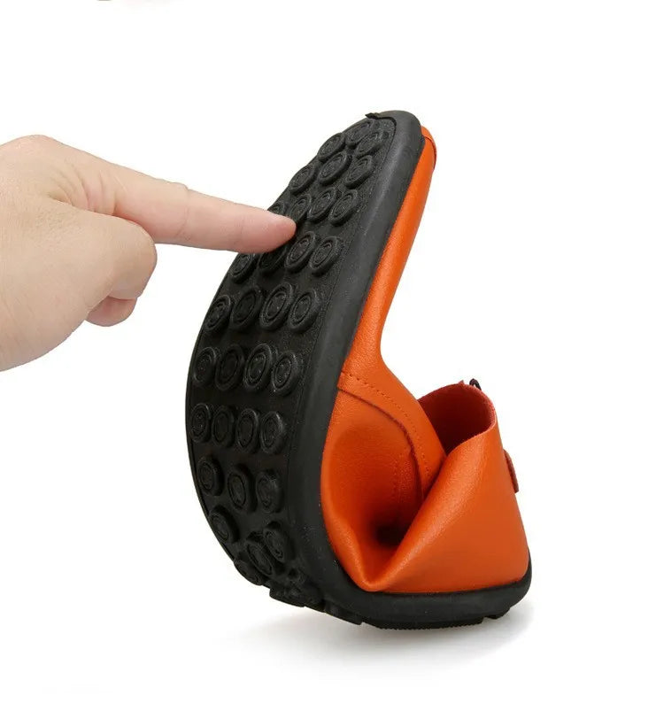 Leather Shoes Men's Shoes 2023 Spring and Autumn Season New Soft Sole Bean Shoes, Casual Shoes, Men's Lazy Shoes, Single Shoes