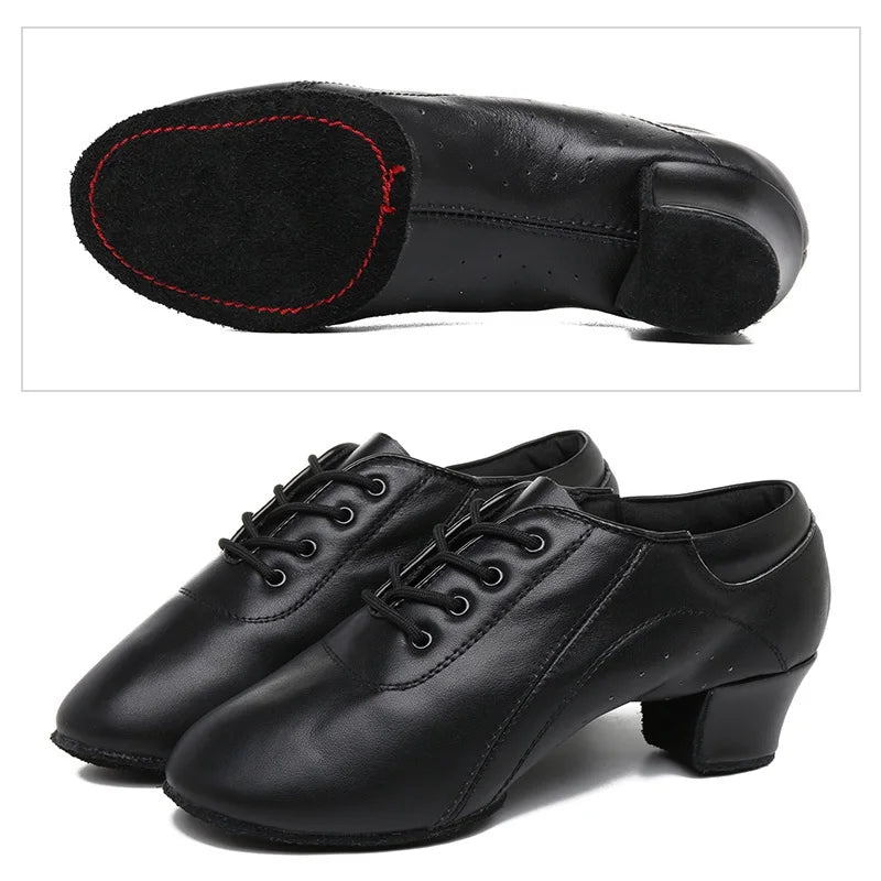 Leather Sports Shoes Perform Latin Dance Shoes For Men Bottom Female Ballroom Dancing Shoes Children Adult Ventilation Sneakers