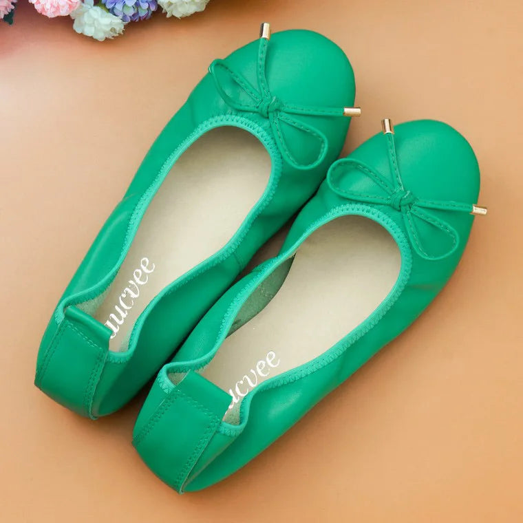 2024 Women Leather Breathable Ladies Comfortable Ballet Flats Driving Shoe Fashion Slip on Shallow Loafers Office Flat Boat Shoe