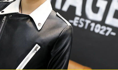 Coats Black Leather Jacket for Men Trendy 2025 Fashion Fashionable Spring Clothes Man Suits and Blazers Menswear Vintage Classic