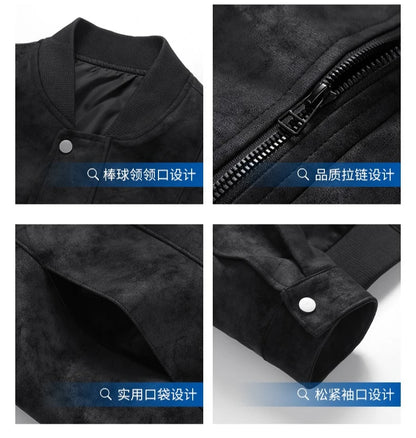 Mens Leather Jacket Suede Coats Waterproof Soft Shell Windbreaker Streetwear Moto Autumn Winter Jacket Men Clothing Mens Jacket