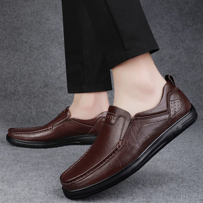 Italian High-quality Men's Genuine Leather Shoes Fashionable Loafers Men's Work Business Shoes Interview Formal Shoes