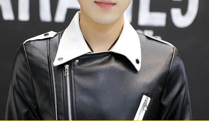 Coats Black Leather Jacket for Men Trendy 2025 Fashion Fashionable Spring Clothes Man Suits and Blazers Menswear Vintage Classic